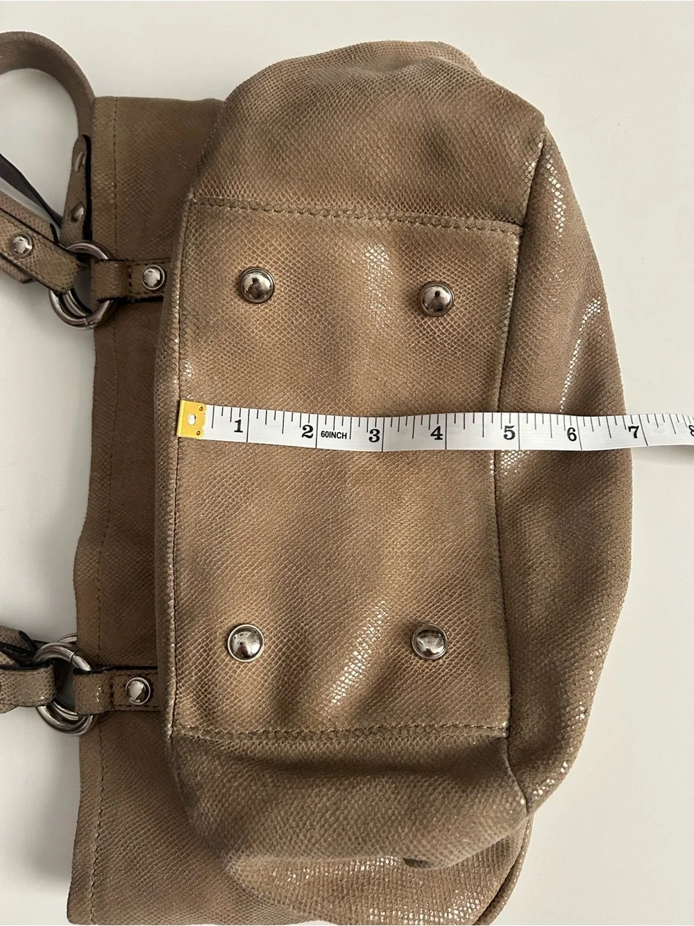 B. makowsky Natural Brown Leather Shoulder Bag